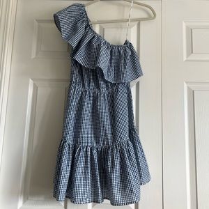 Gingham One Shoulder Dress